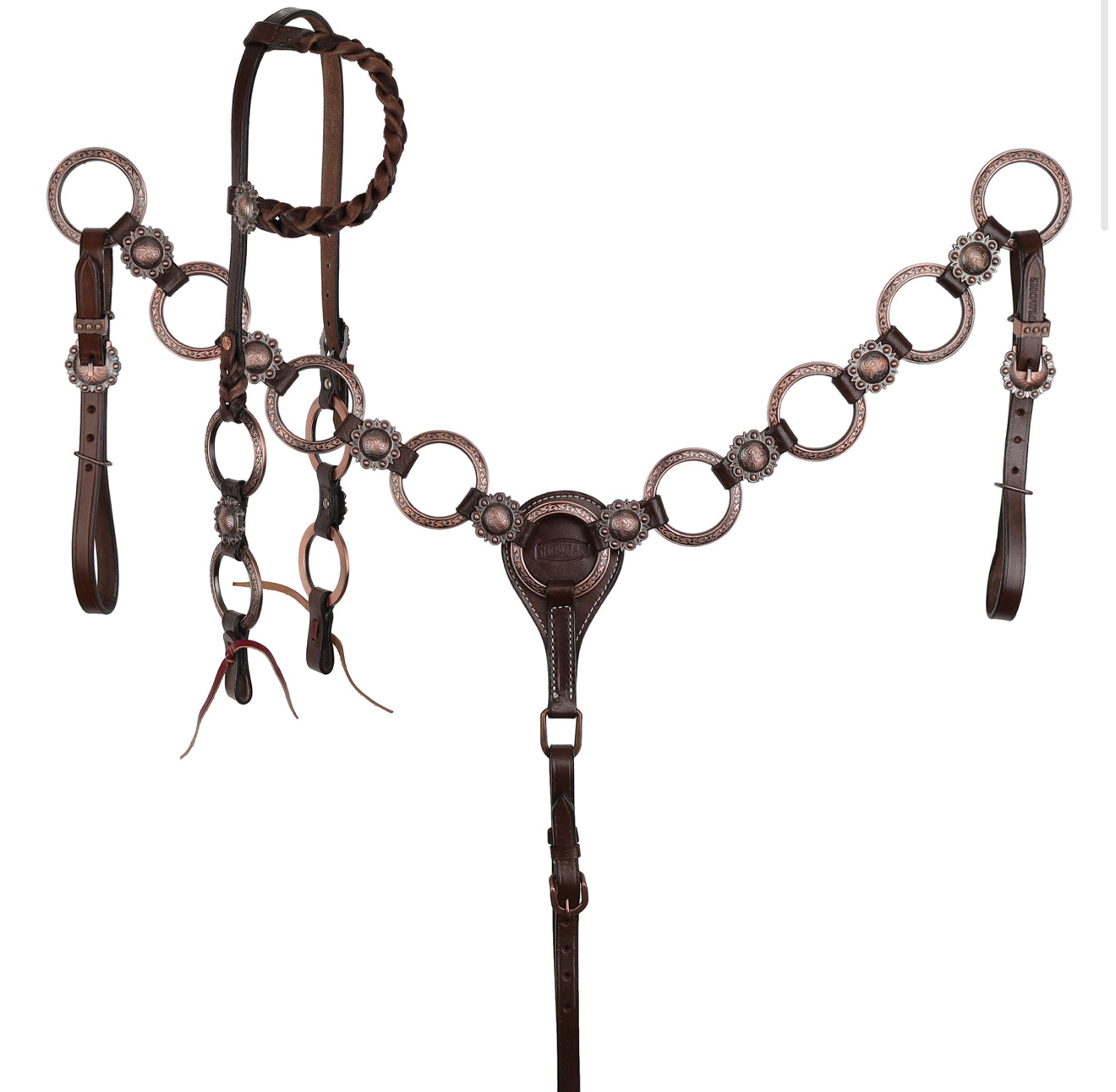 Roughrider Rings One Ear Headstall and Breastcollar Set