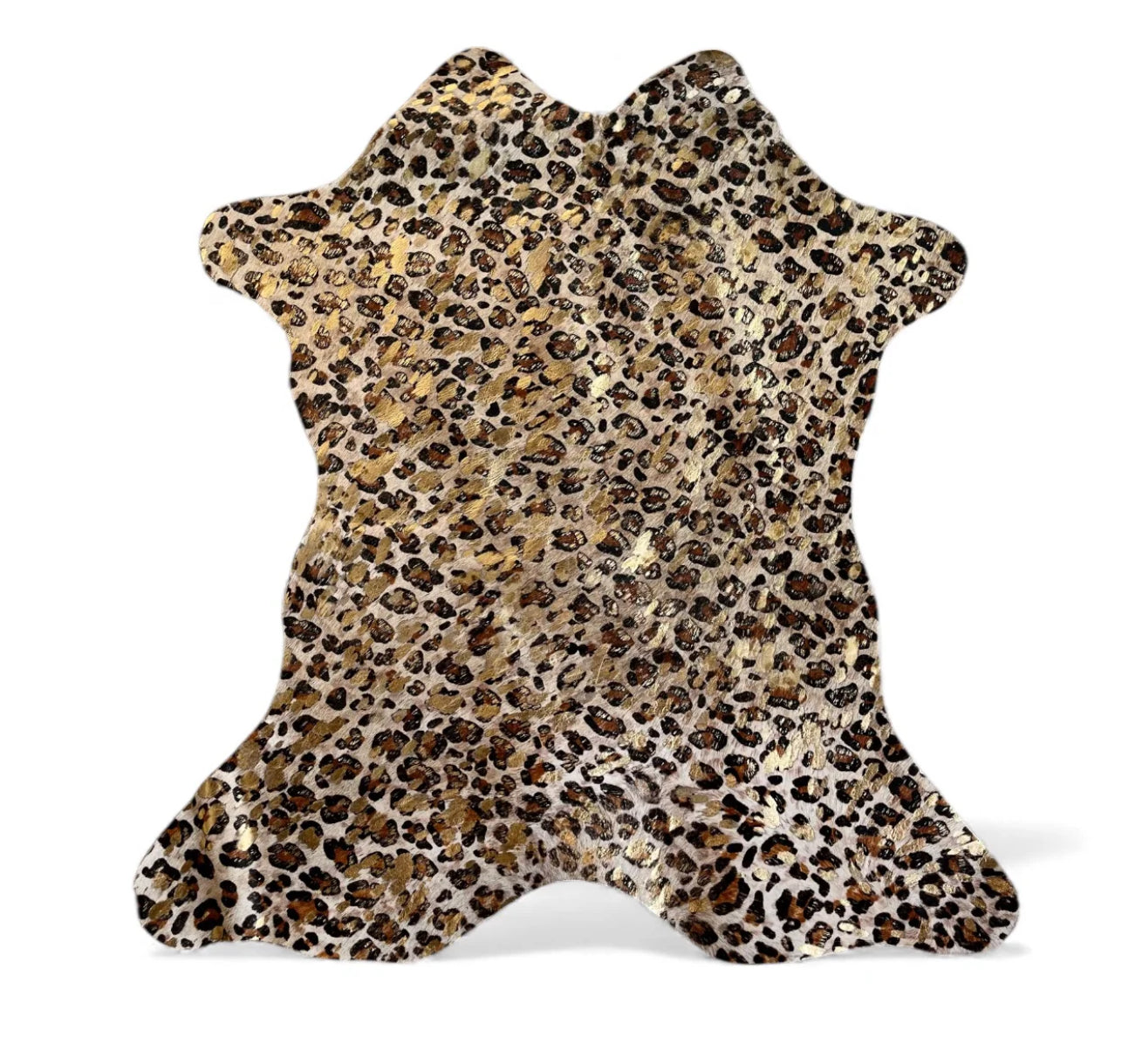 2-3’ Leopard Print Gold Acid Wash Calf Hide