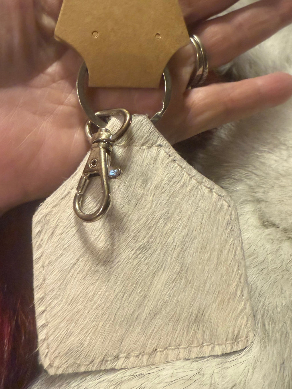 Turquoise Checkered Keychain