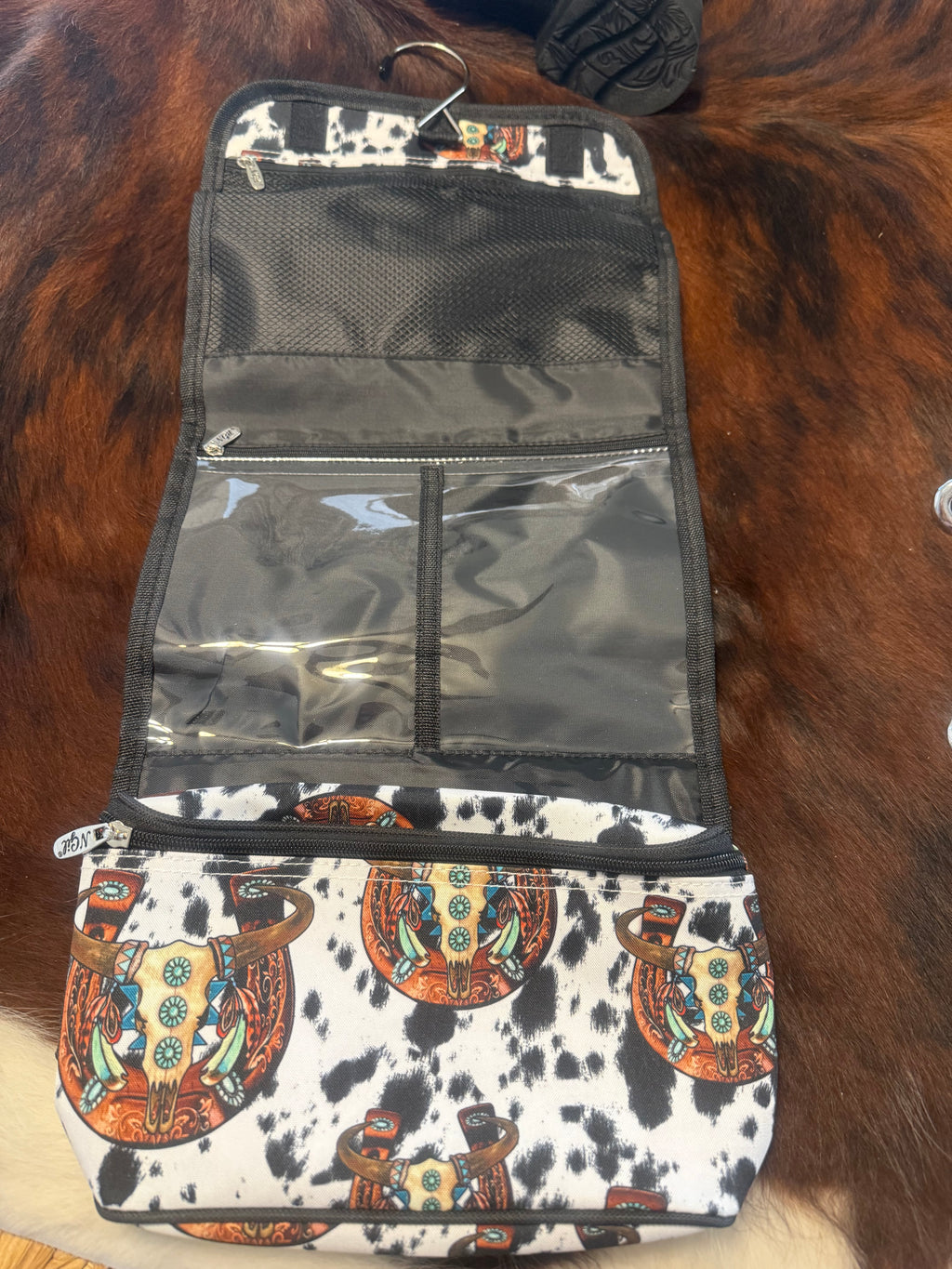 Cow Roll Up Cosmetic Bag