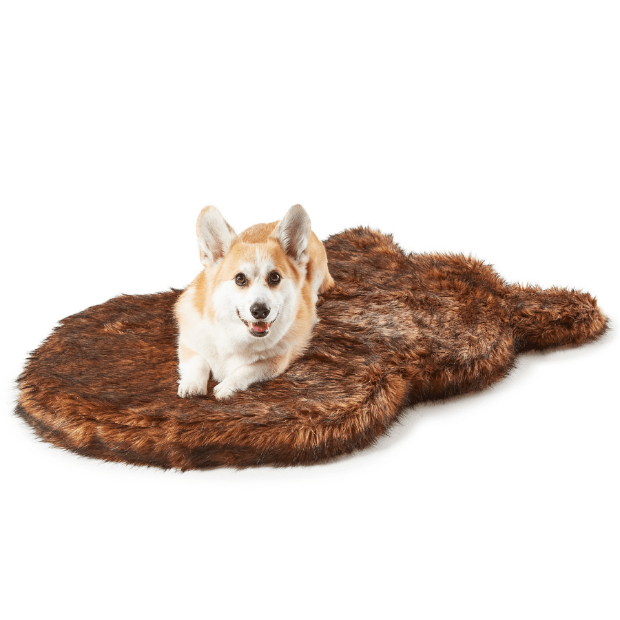 PupRug by Paw.com® Faux Fur Orthopedic Dog Bed - Curve Brown