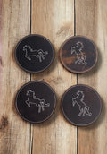 Horse Tooled Leather Coasters