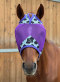Smokin Spades Fly Mask -Purple Mesh