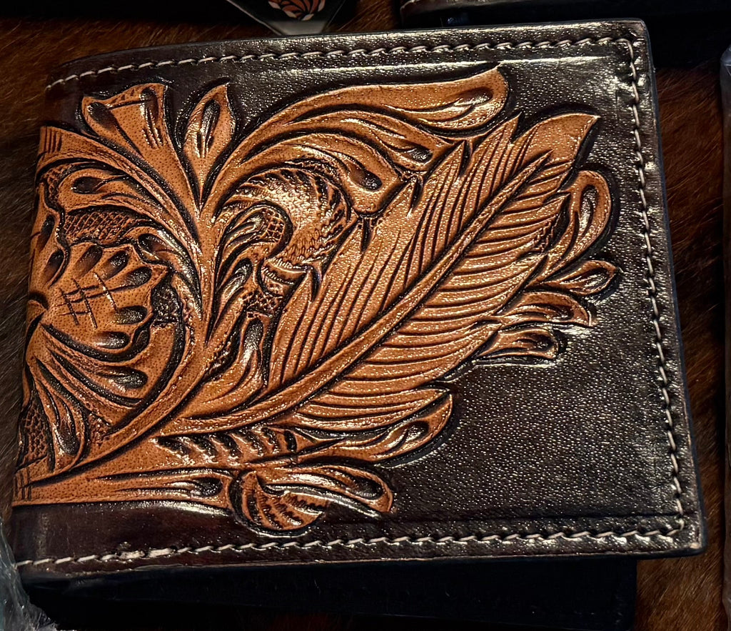 Tooled Leather Mens Wallet