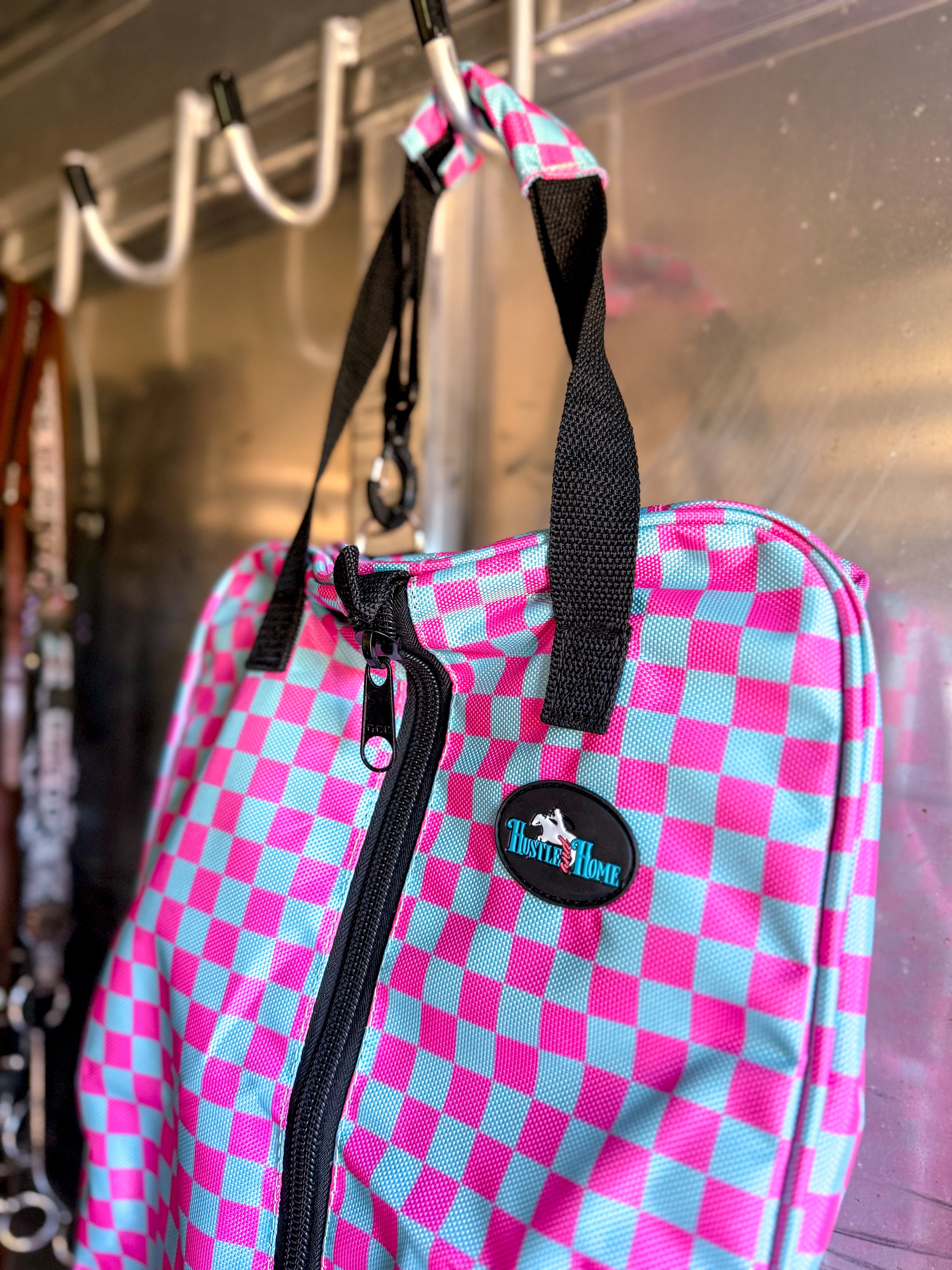 Checks Out (Pink/Turquoise) Luxury Tack Bag