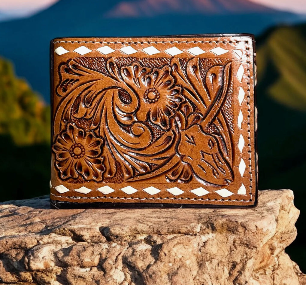 Texas Tooled Men’s Leather Wallet