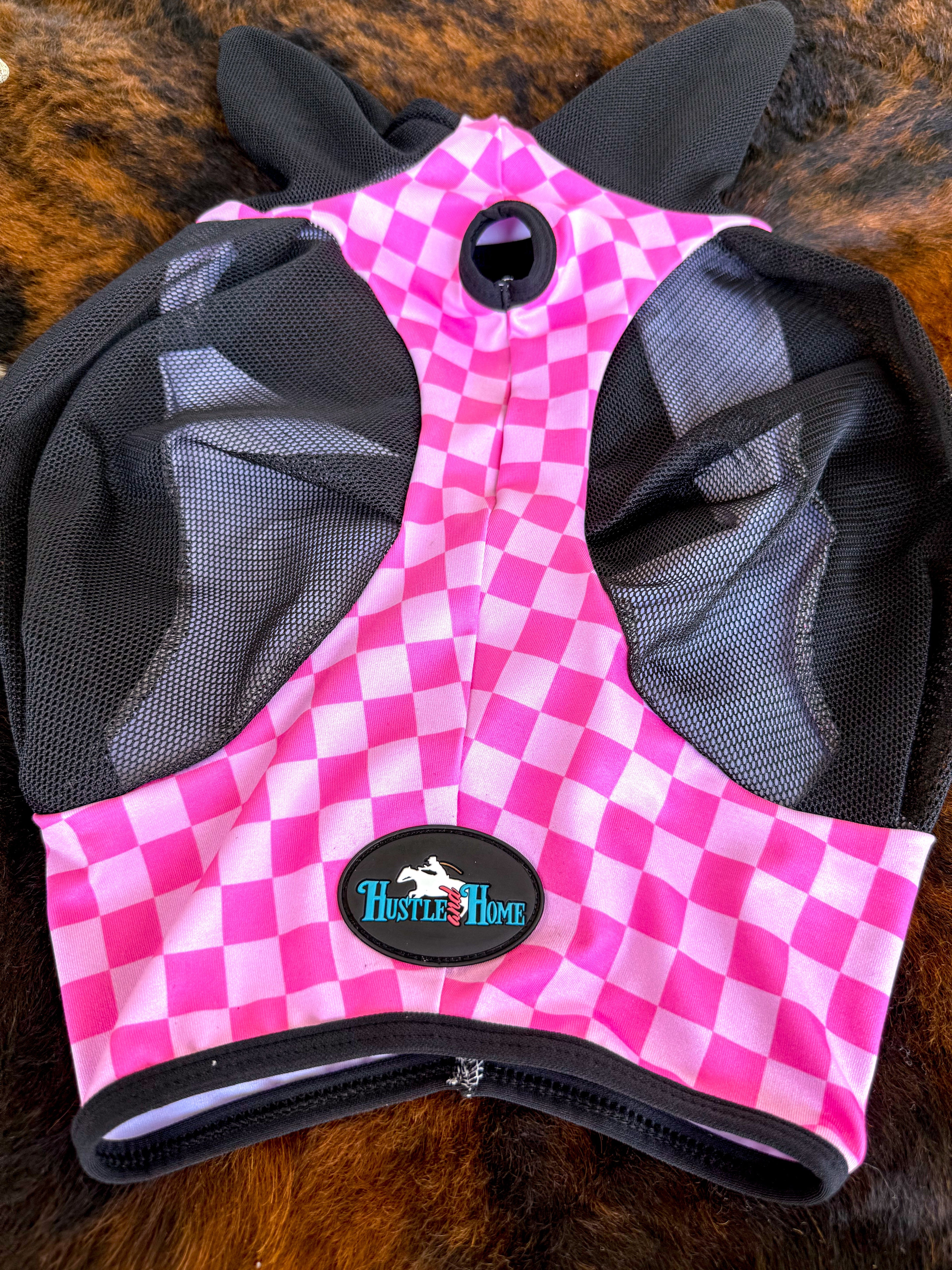 Checks Out (Pink/Pink) Fly Mask