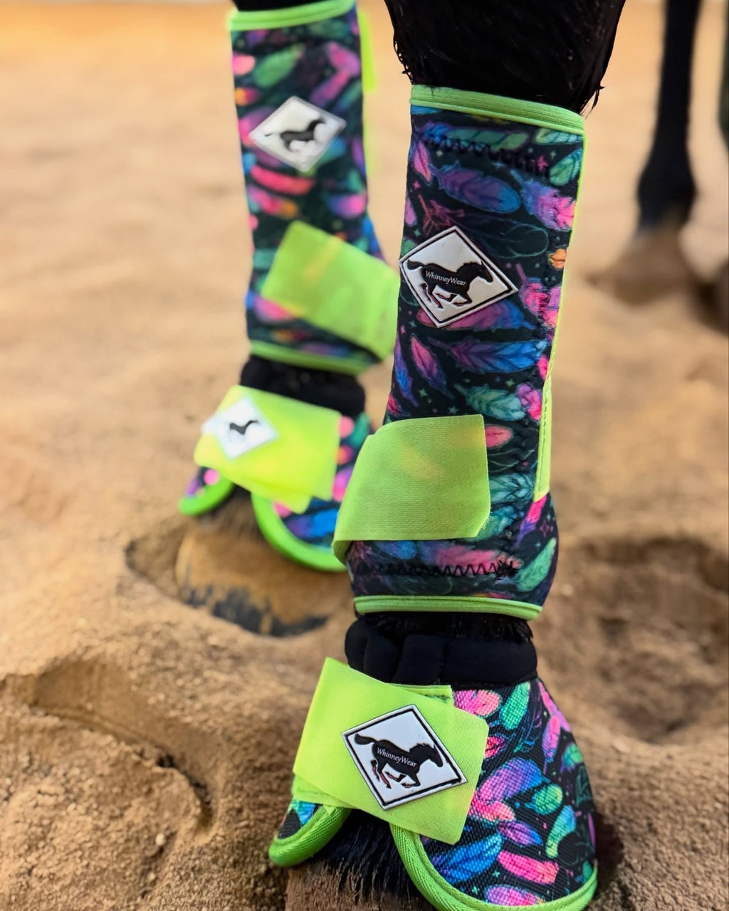 Neon Plumes - Lime Trim Protective Sport Boots