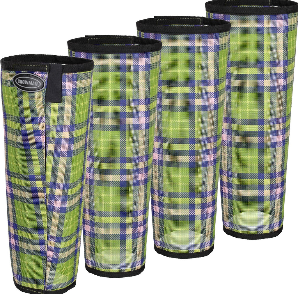 Neon Plaid Fly Boots -Medium Horse