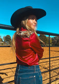 Crimson Leopard Rodeo Shirt