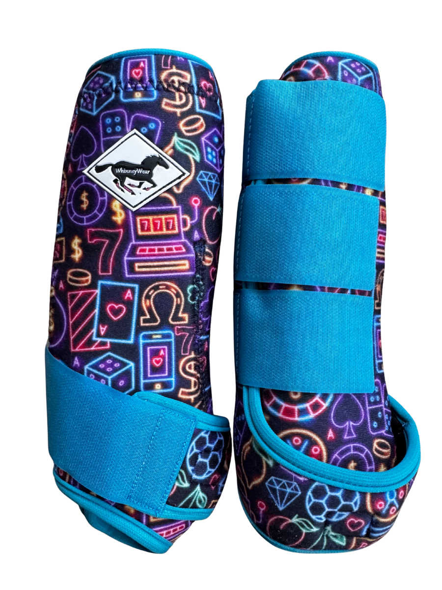 Large: Neon Gambler Protective Sport Boots