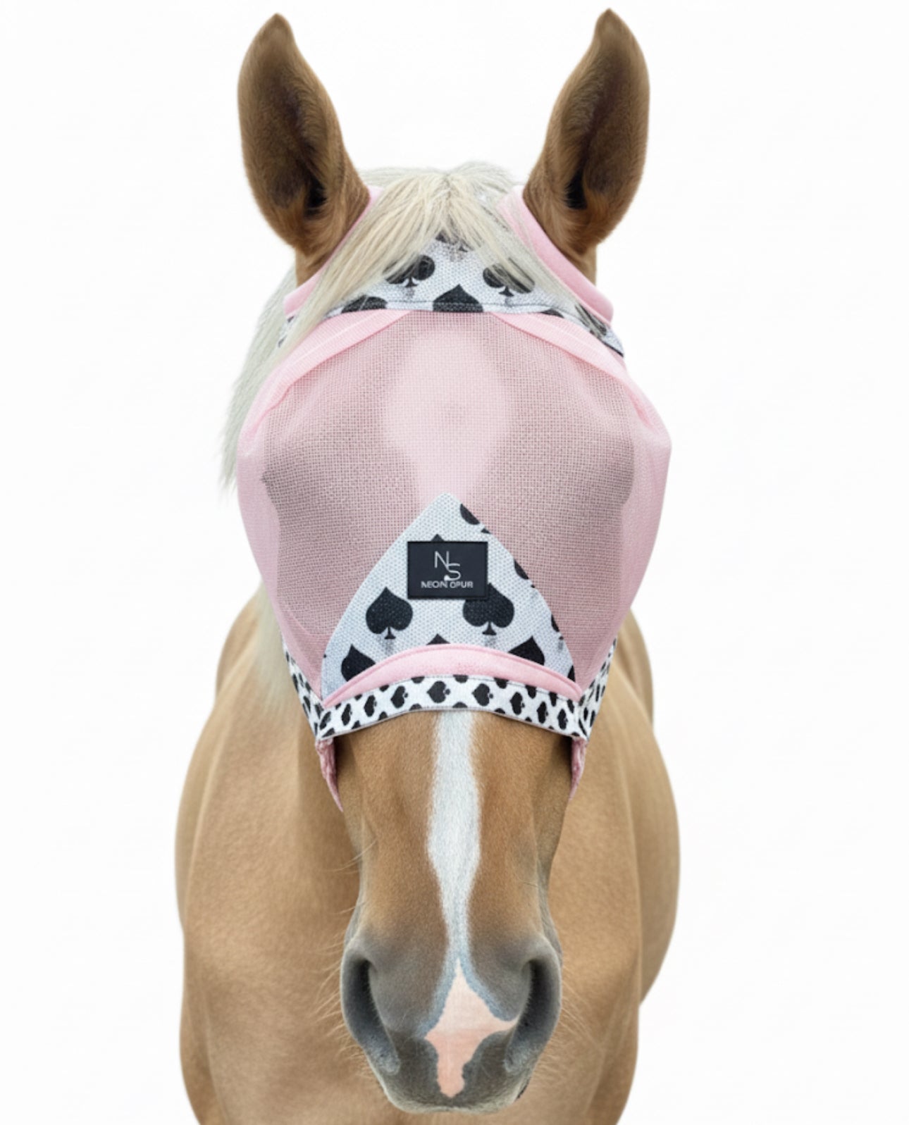 Smokin Spades Fly Mask - Baby Pink Mesh
