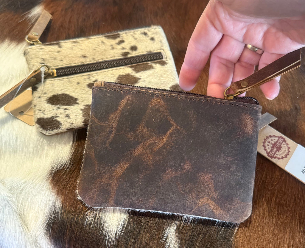 Cowhide & Leather Coin Purse