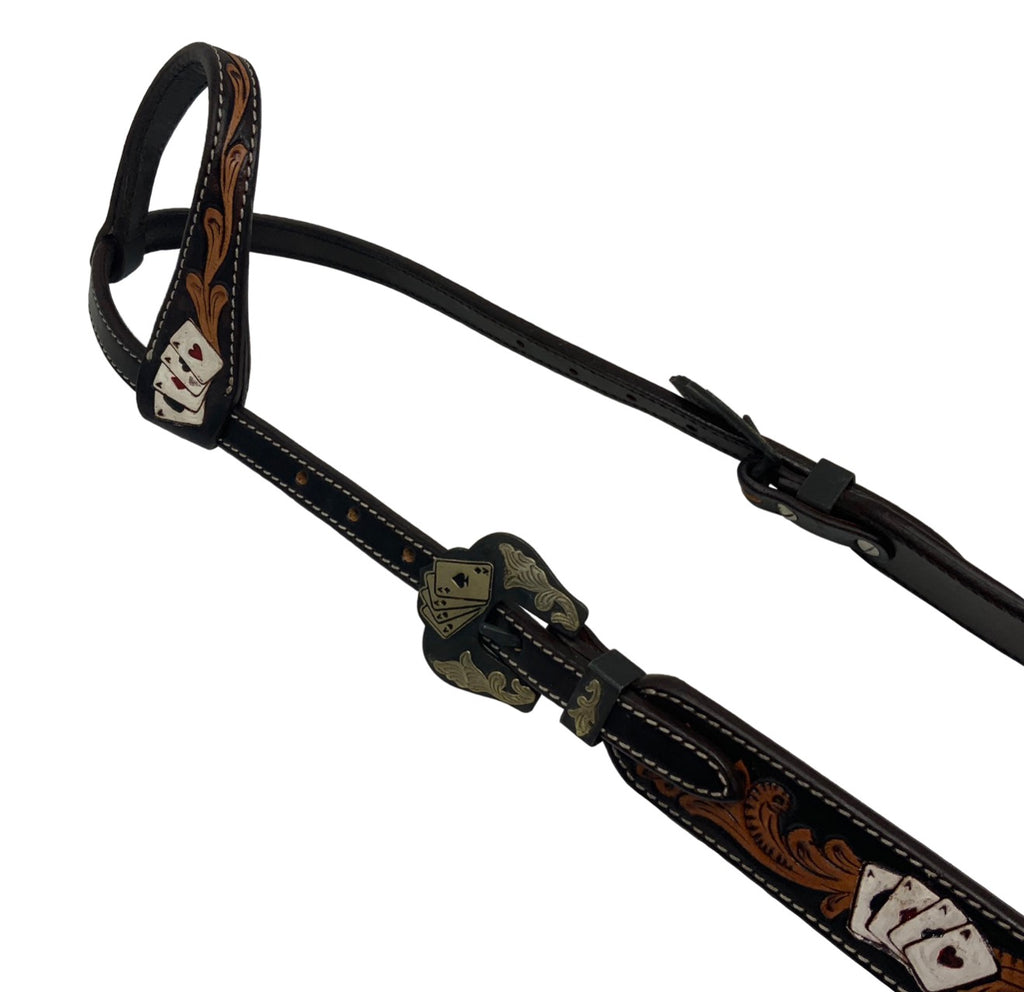 Four of a Kind Single Ear Argentina Cow Leather Headstall