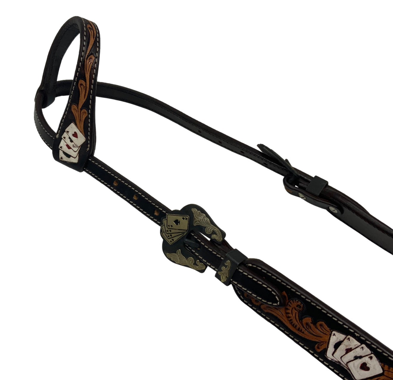Four of a Kind Single Ear Argentina Cow Leather Headstall