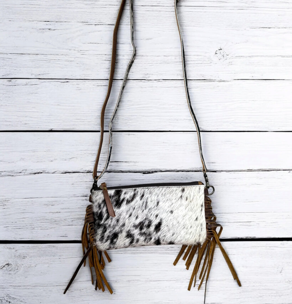 Cowhide Fringe Crossbody Bag