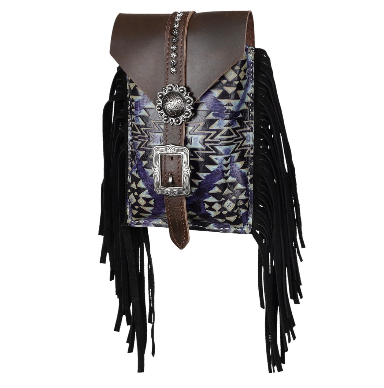 Indigo Aztec Rear Cinch Bag
