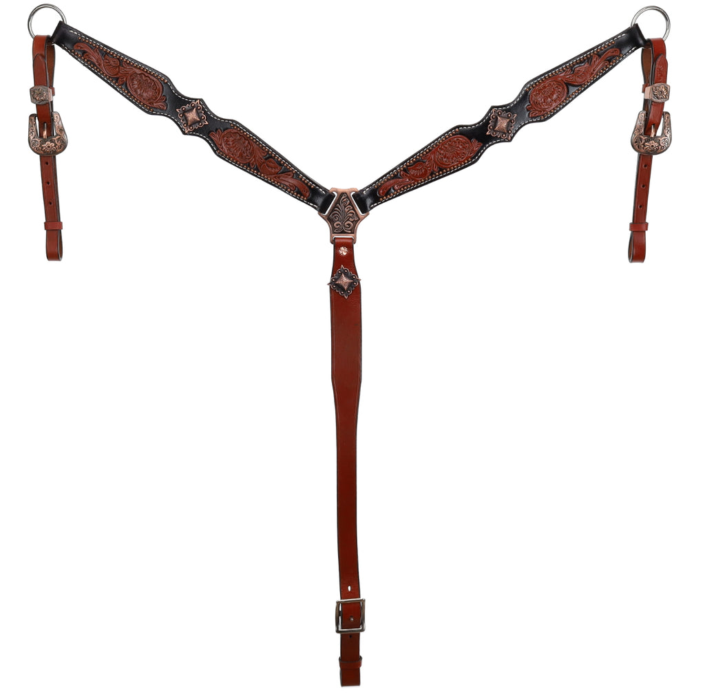 Shadowed Blooms Browband Headstall and Breastcollar Set