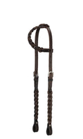 TOUGH1 DARK OIL BRAIDED LEATHER ONE EAR HEADSTALL