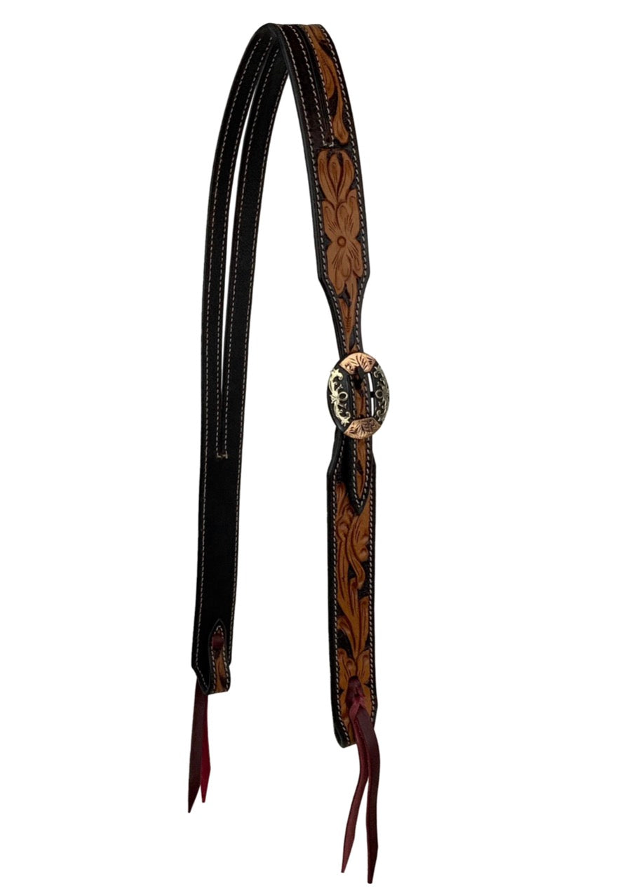 Dogwood Tooled Split Ear Headstall