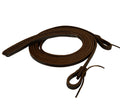 8' x 5/8" Oiled Harness Leather Split Reins with Weighted Ends