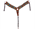 Brown/Teal Southwest Mohair Blend Breast Collar