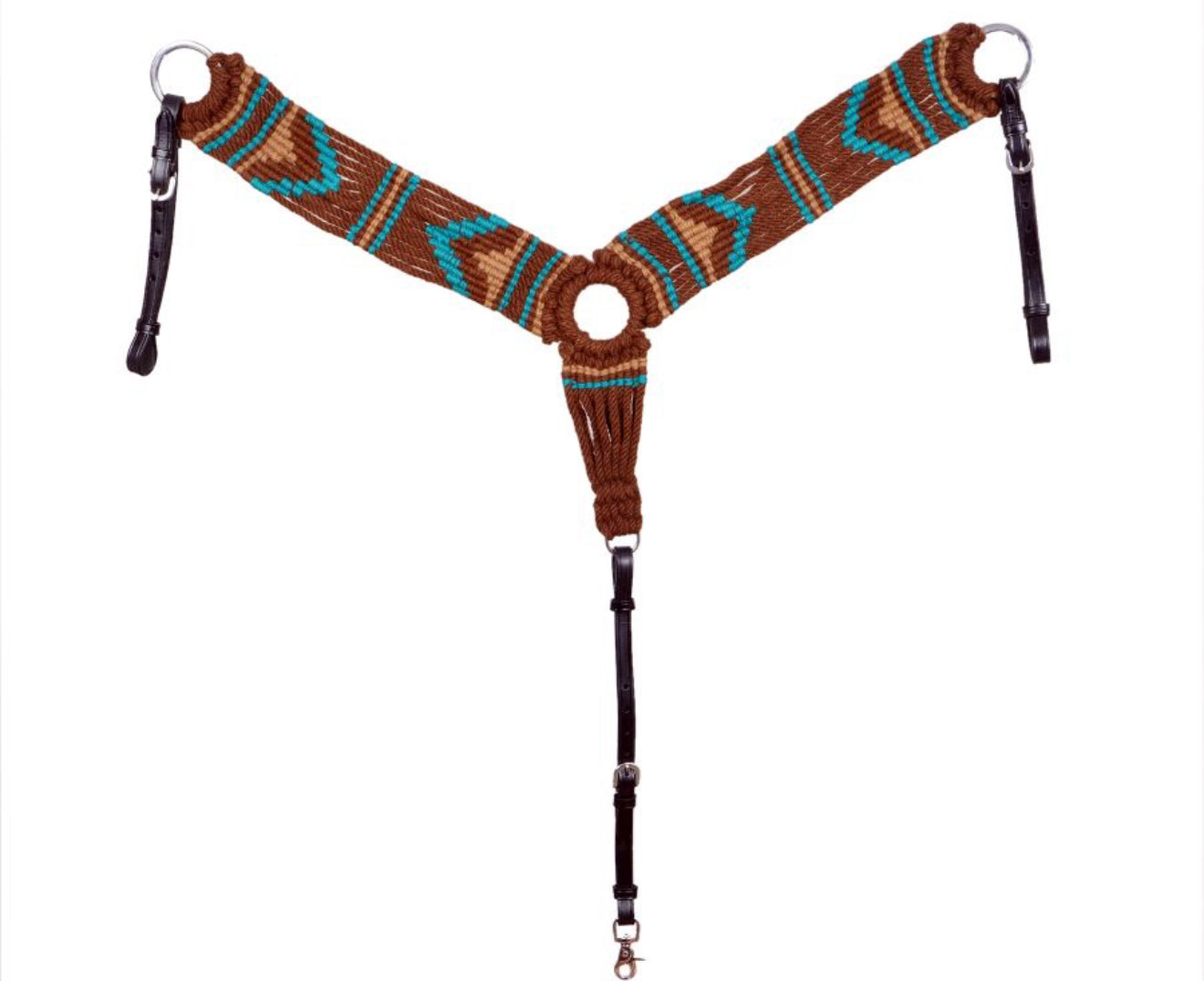 Brown/Teal Southwest Mohair Blend Breast Collar