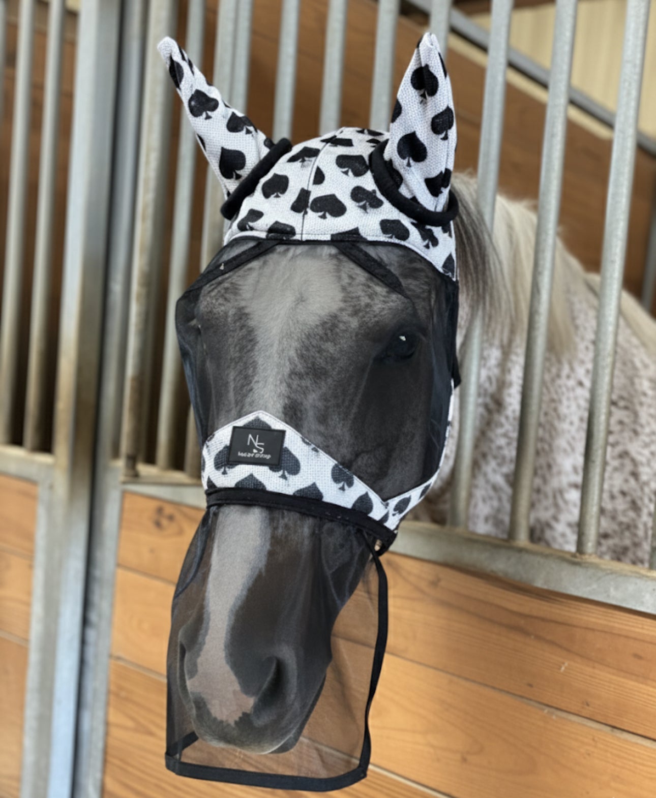 Smokin Spades Fly Mask w/ Ears & Nose Cover