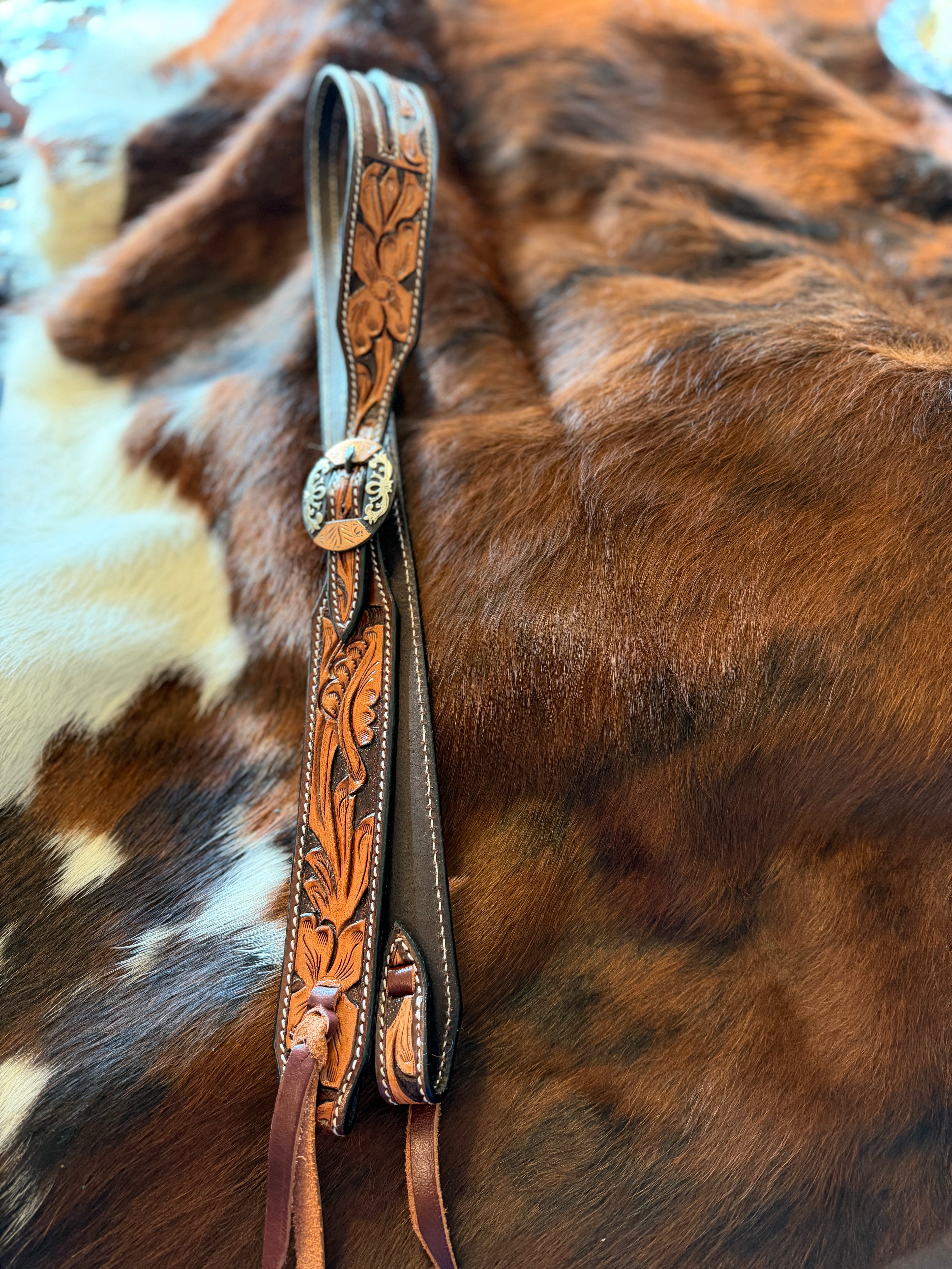 Dogwood Tooled Split Ear Headstall