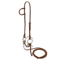 Harness Oiled Leather One Ear Headstall with O-Ring Snaffle and 8ft Reins