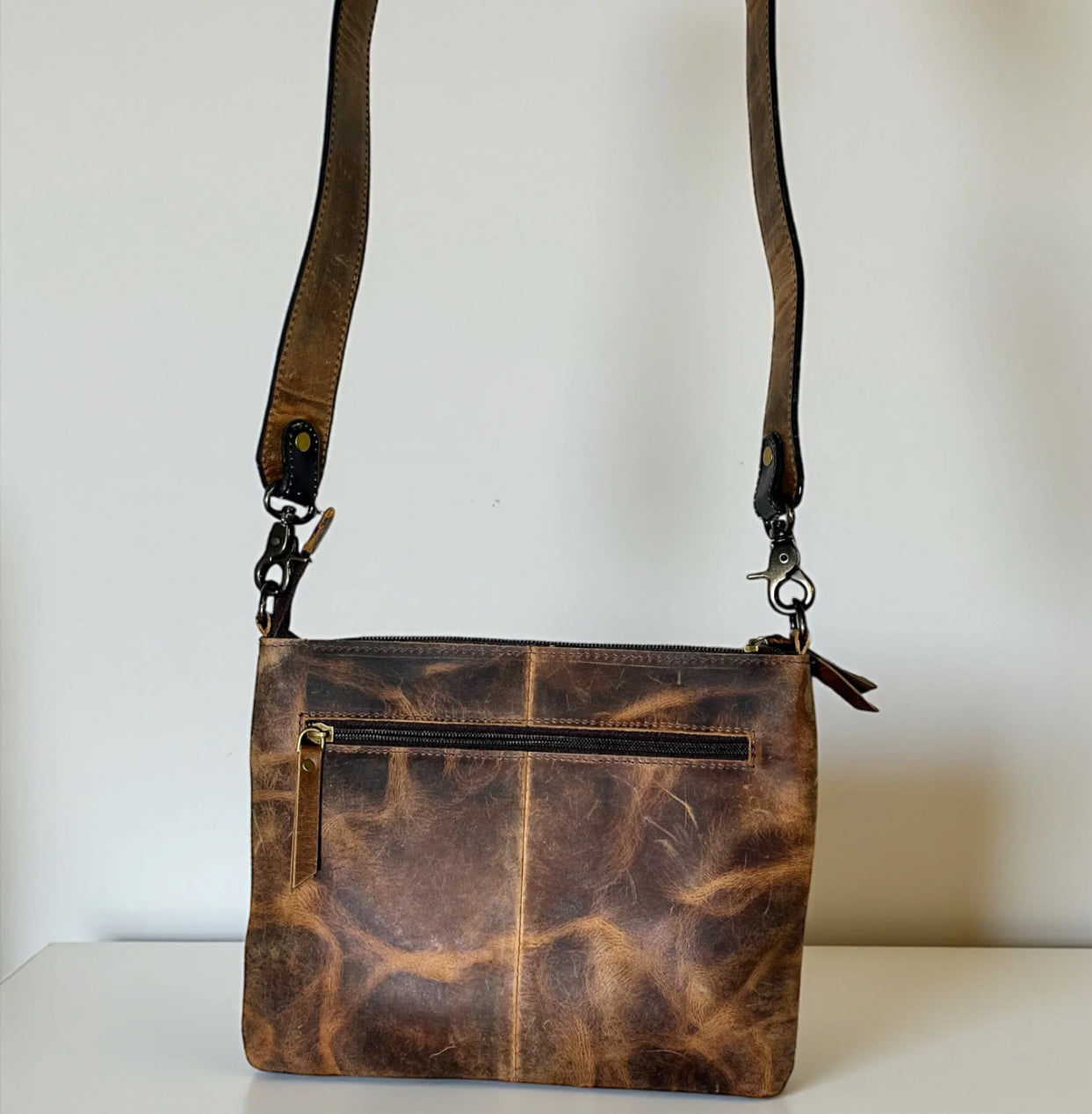 Trendy Checker Tooled Leather Crossbody