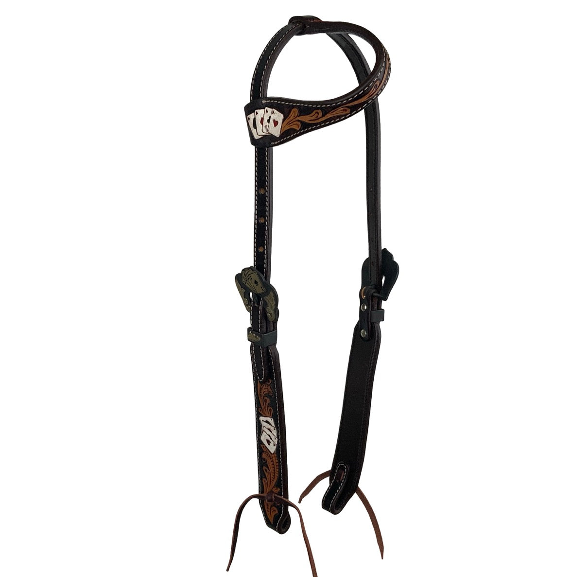 Four of a Kind Single Ear Argentina Cow Leather Headstall