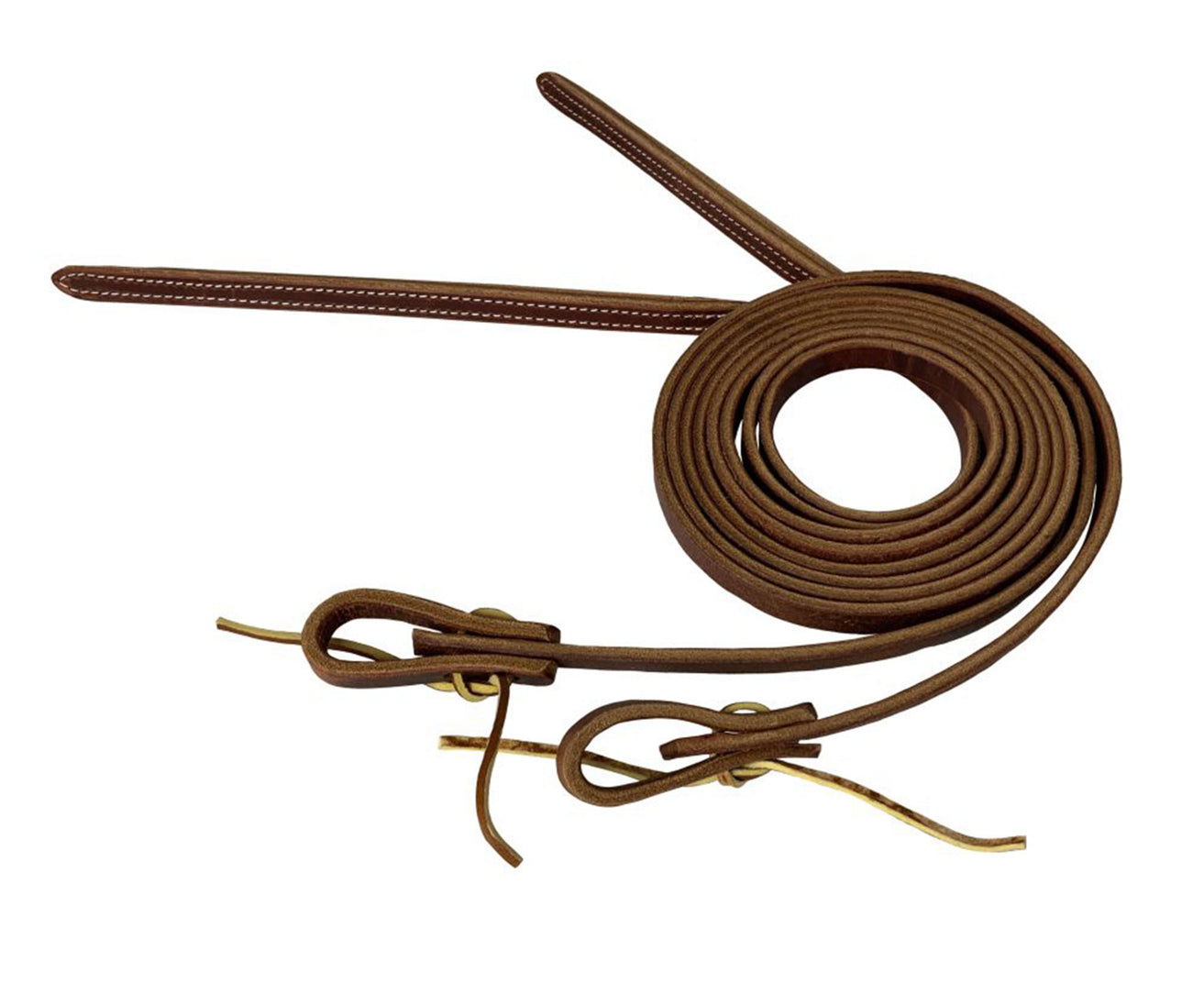 8' X 1/2" Double Stitched Harness Leather Weighted Split Reins