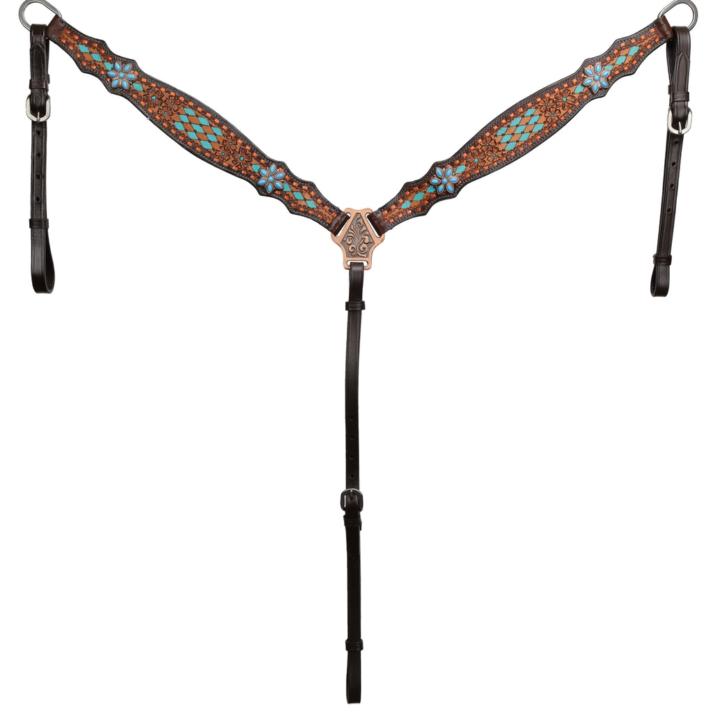 Diamond Bloom One Ear Headstall and Breastcollar Set