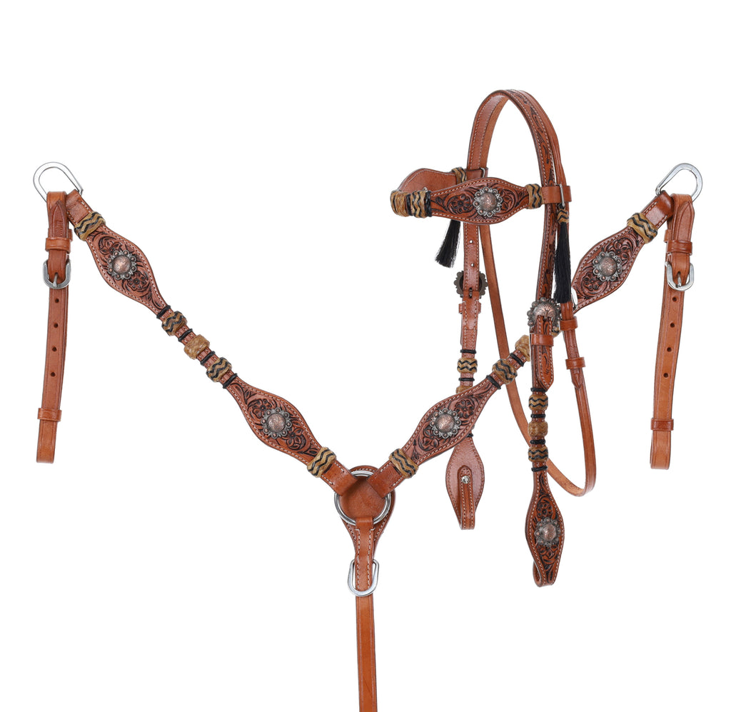 Cowboy Heritage Browband Headstall and Breastcollar Set