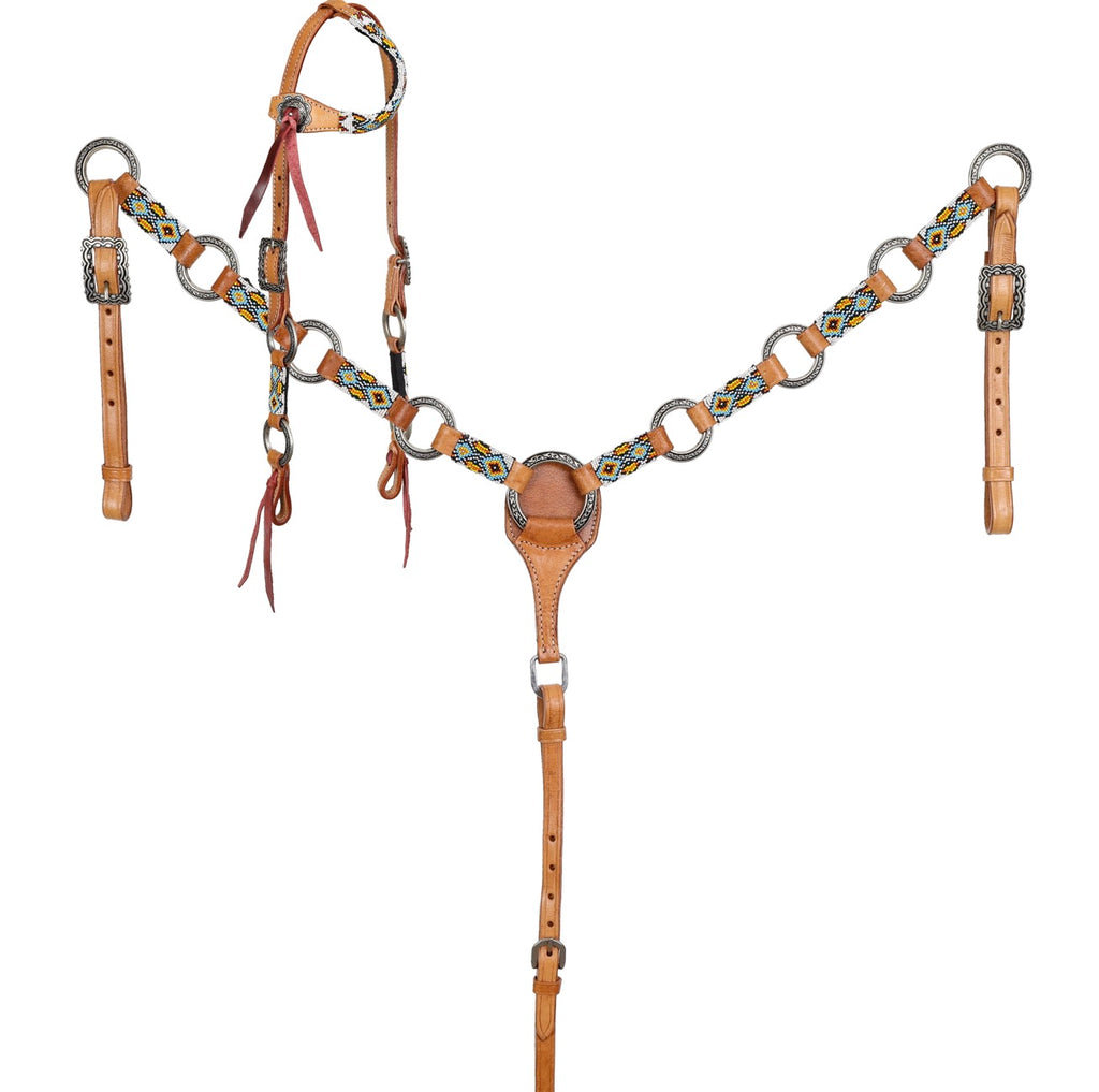 Tribal Ring One Ear Headstall and Breastcollar Set