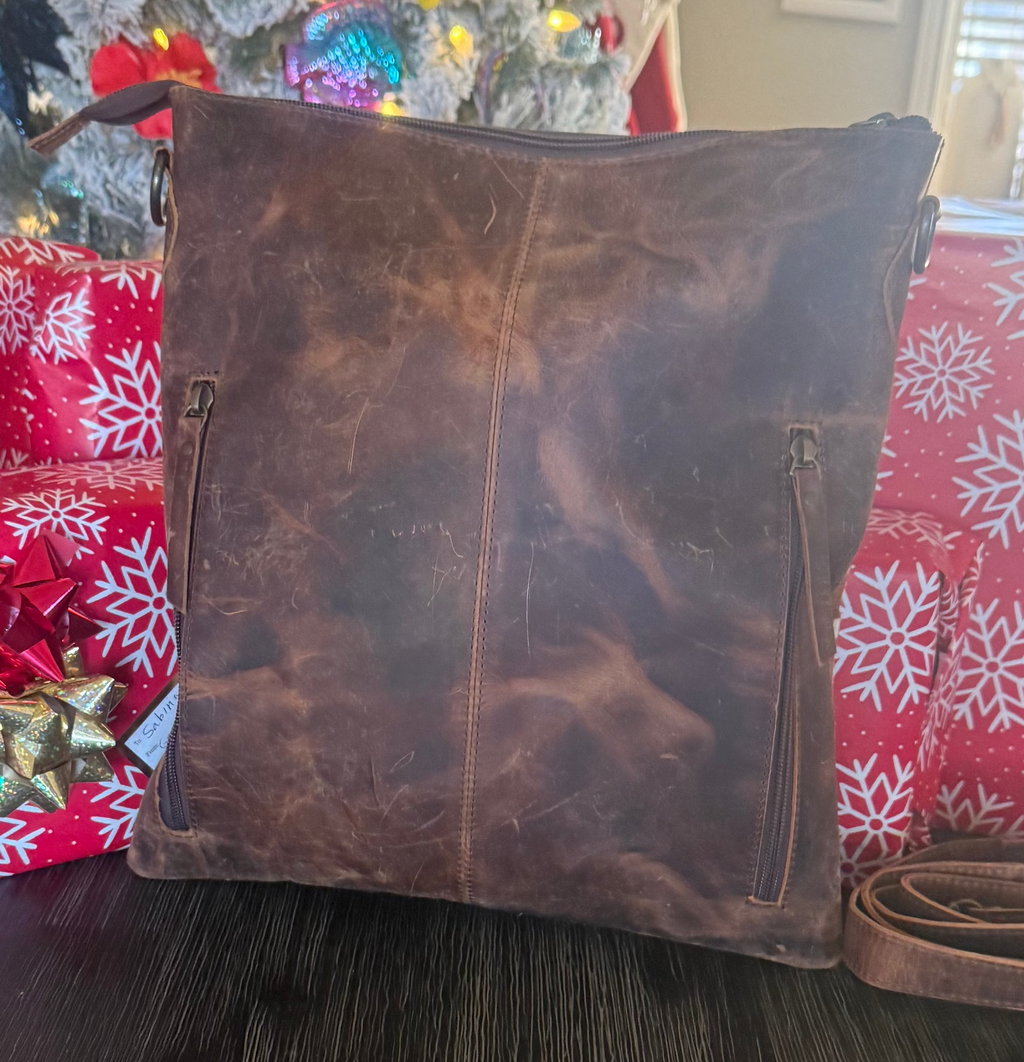 Deer Print Cowhide Crossbody