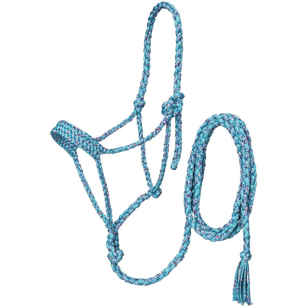 Tough1 Premium Mule Tape Halter with Lead TurquoiseFunfetti