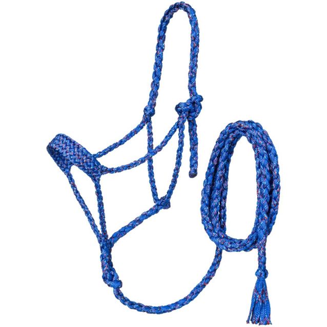 Tough1 Premium Mule Tape Halter with Lead Royal Blue Funfetti