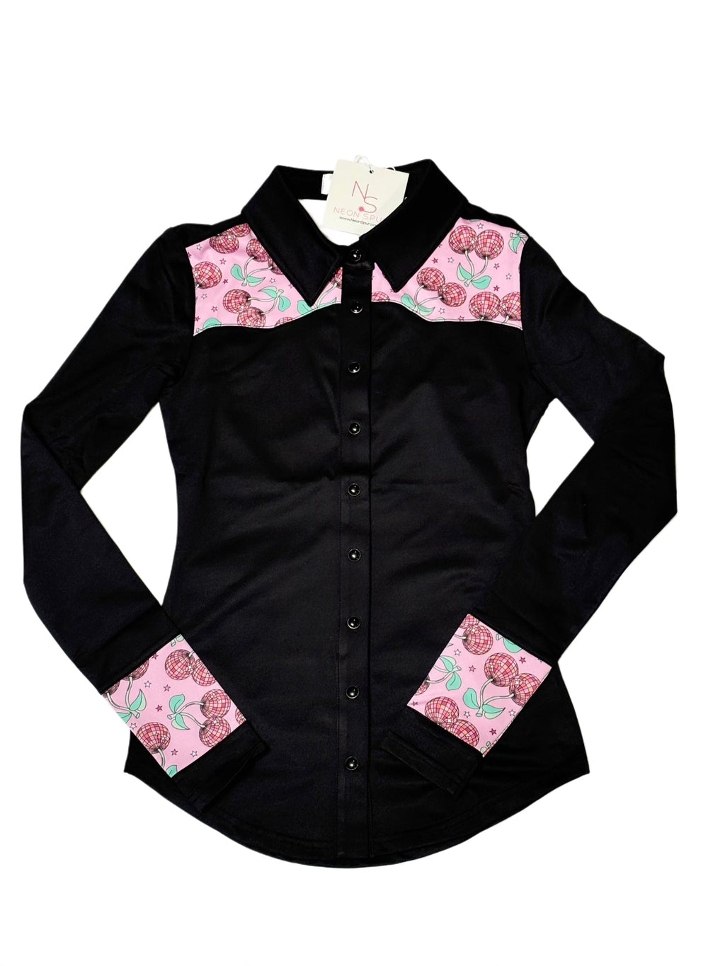 Cherry Groove Girls Western Pearl Snap Rodeo Shirt