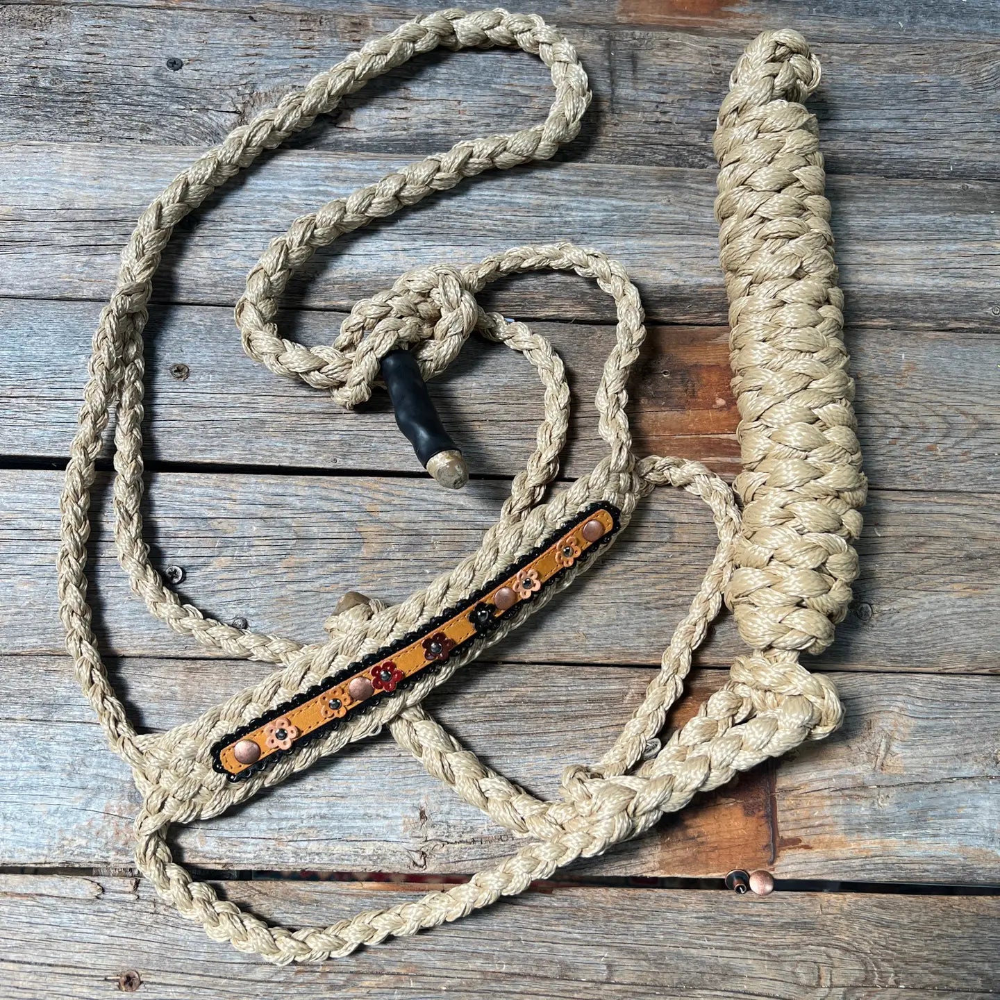 Rodeo Drive Tan Mule Tape Halter With Flowers