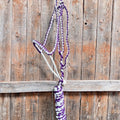 Rodeo Drive Purple and White Lariat Noseband Mule Tape Halter