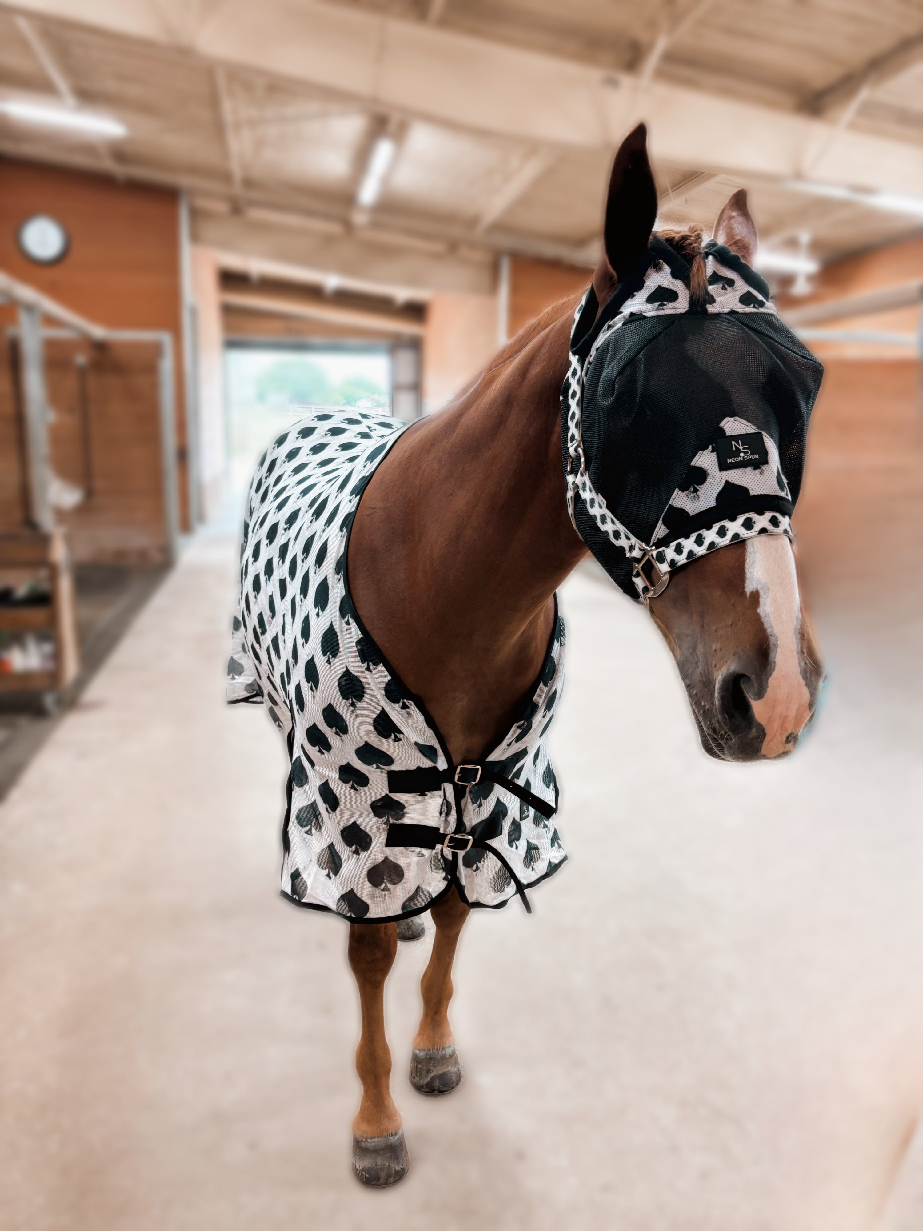 Smokin Spades Fly Mask -Black Mesh