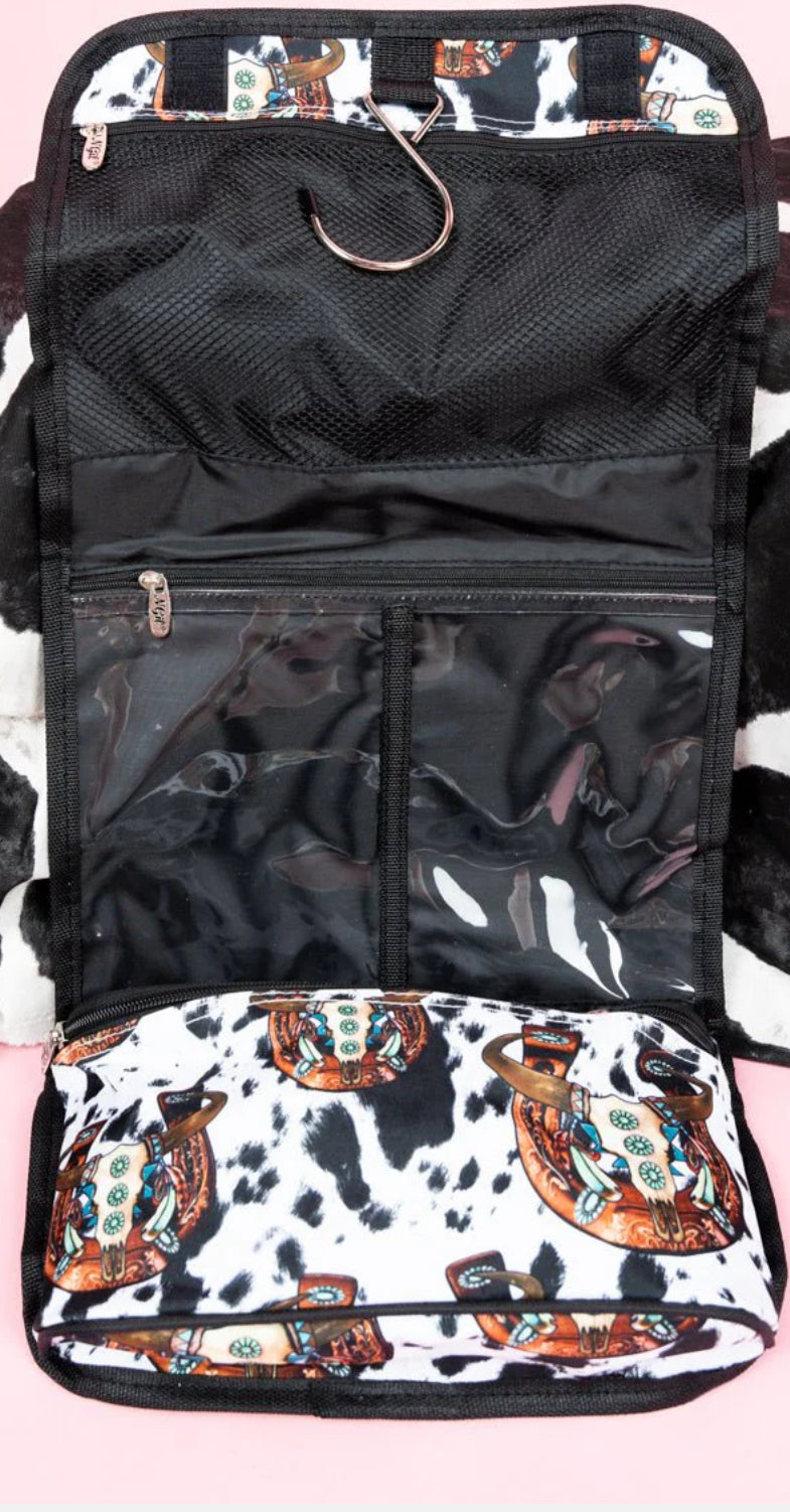 Cow Roll Up Cosmetic Bag
