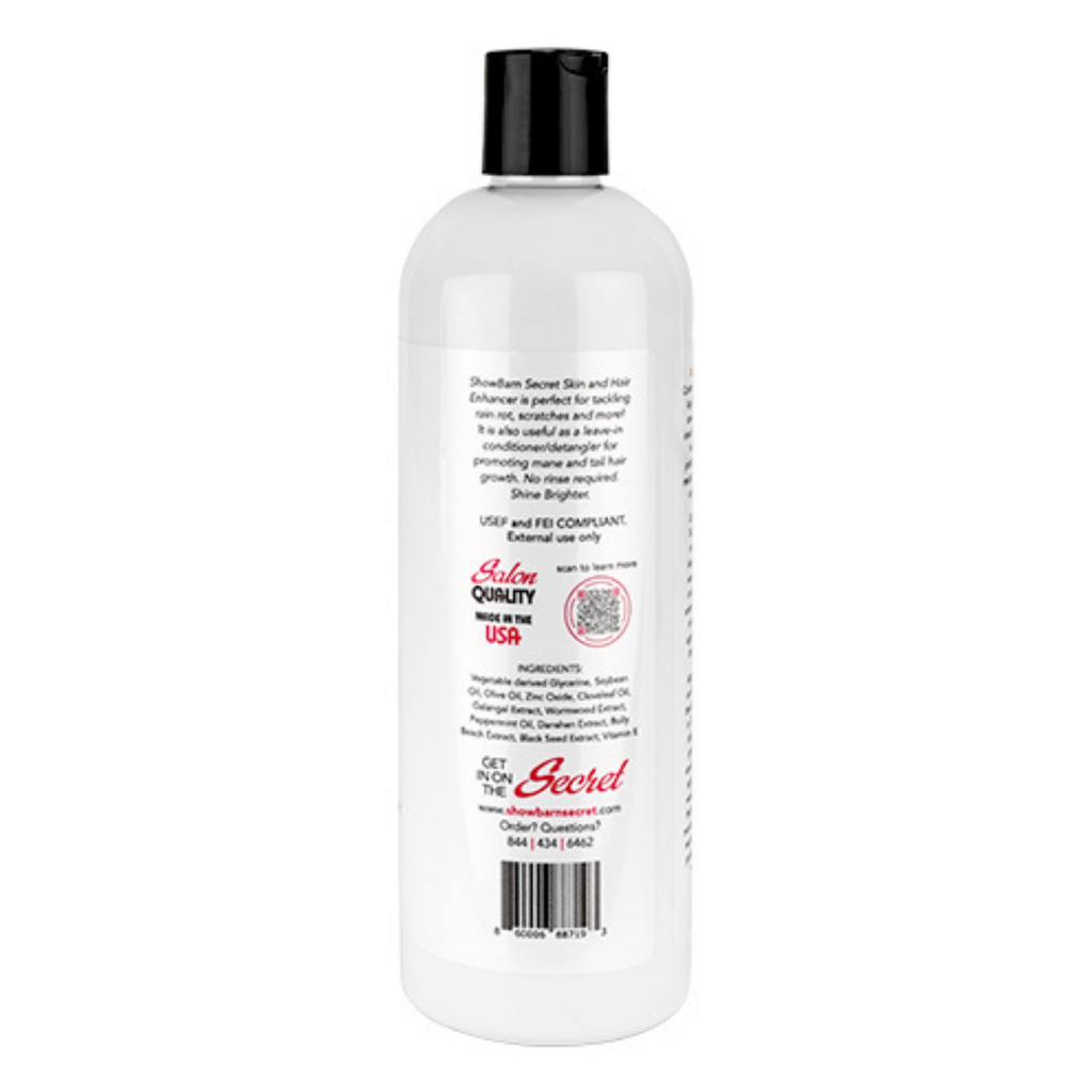 ShowBarn Secret® Skin & Hair Enhancer – Mane & Tail Growth + Rain Rot Remedy | 16oz Leave-In Conditioner for Horses