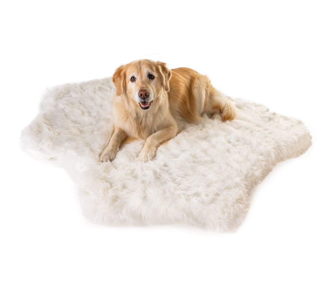 PupRug® Animal Print Memory Foam Dog Bed - Polar Bear Faux Hide