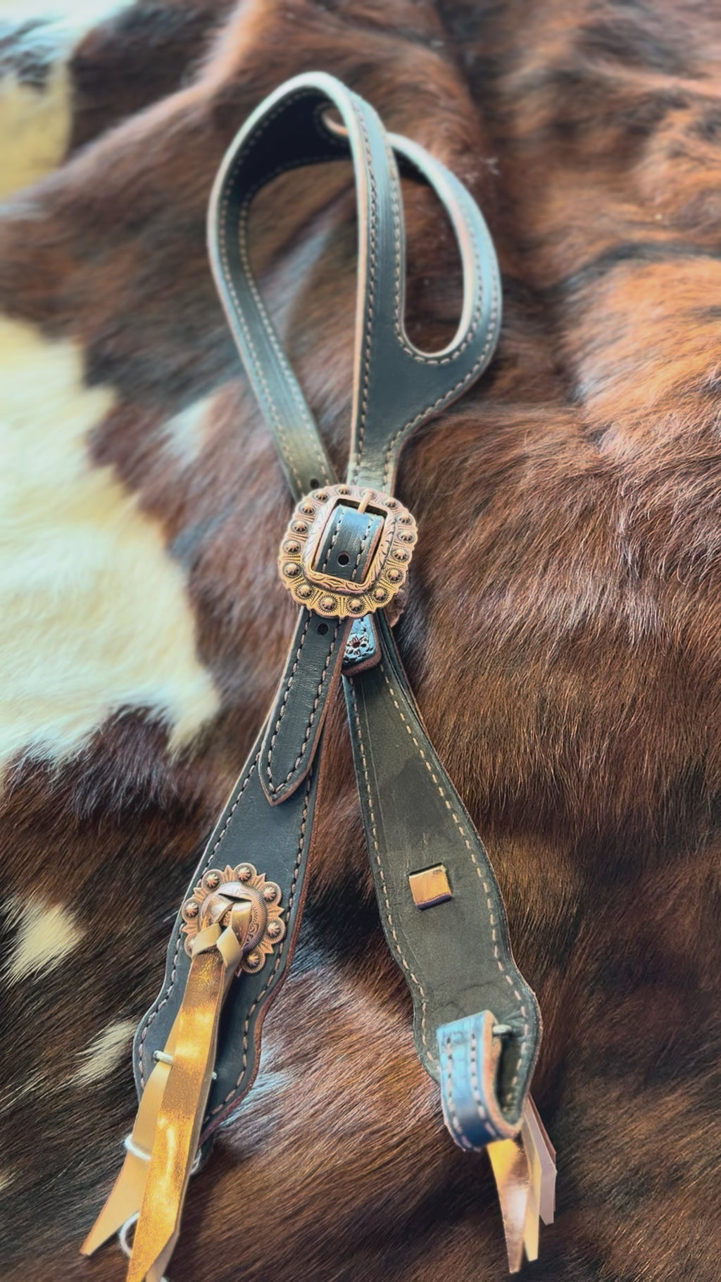 Knotty Cowgirl Amber Headstall (Dark Navy)