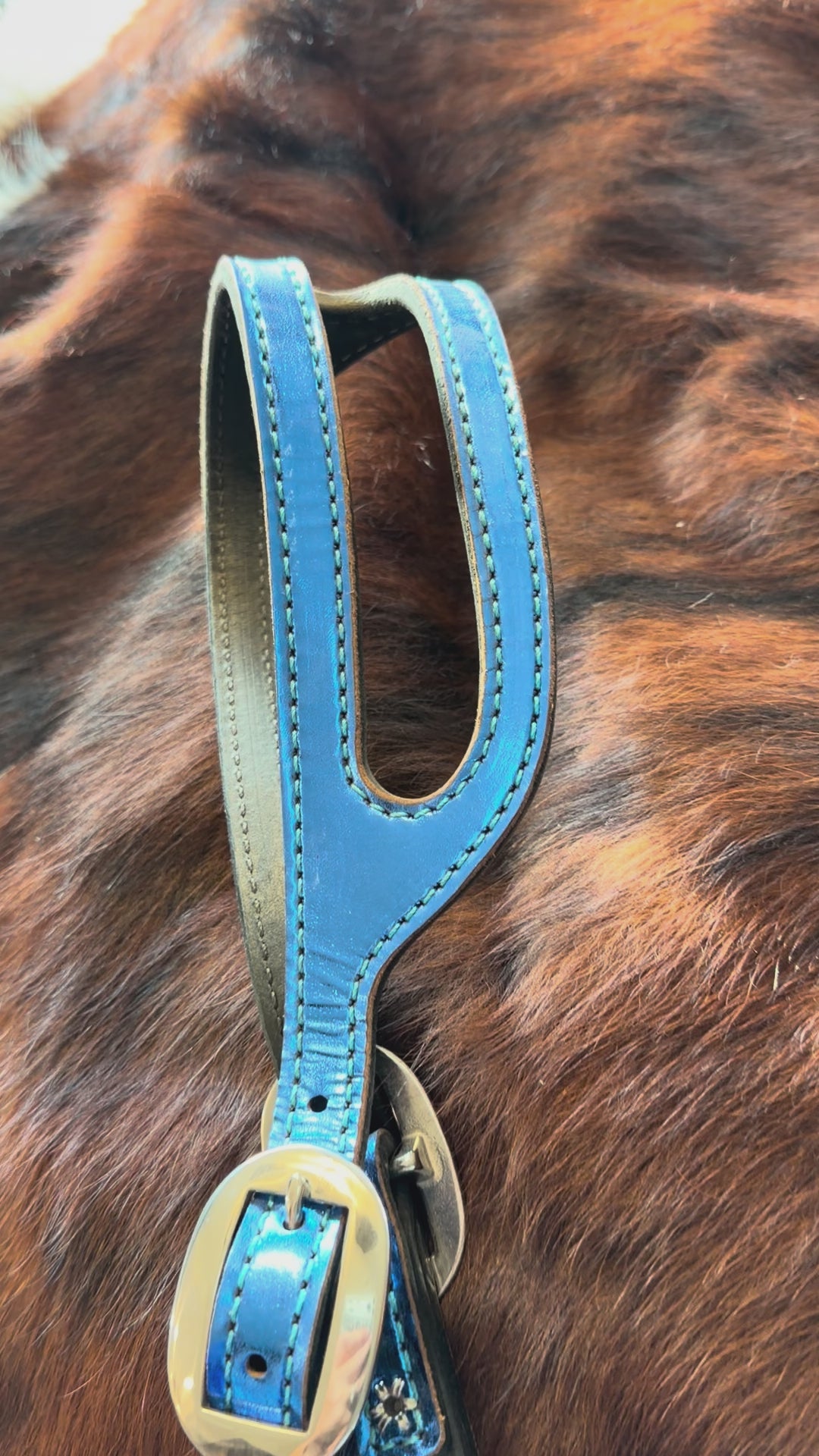 Knotty Cowgirl Amber Headstall (Metallic Blue)