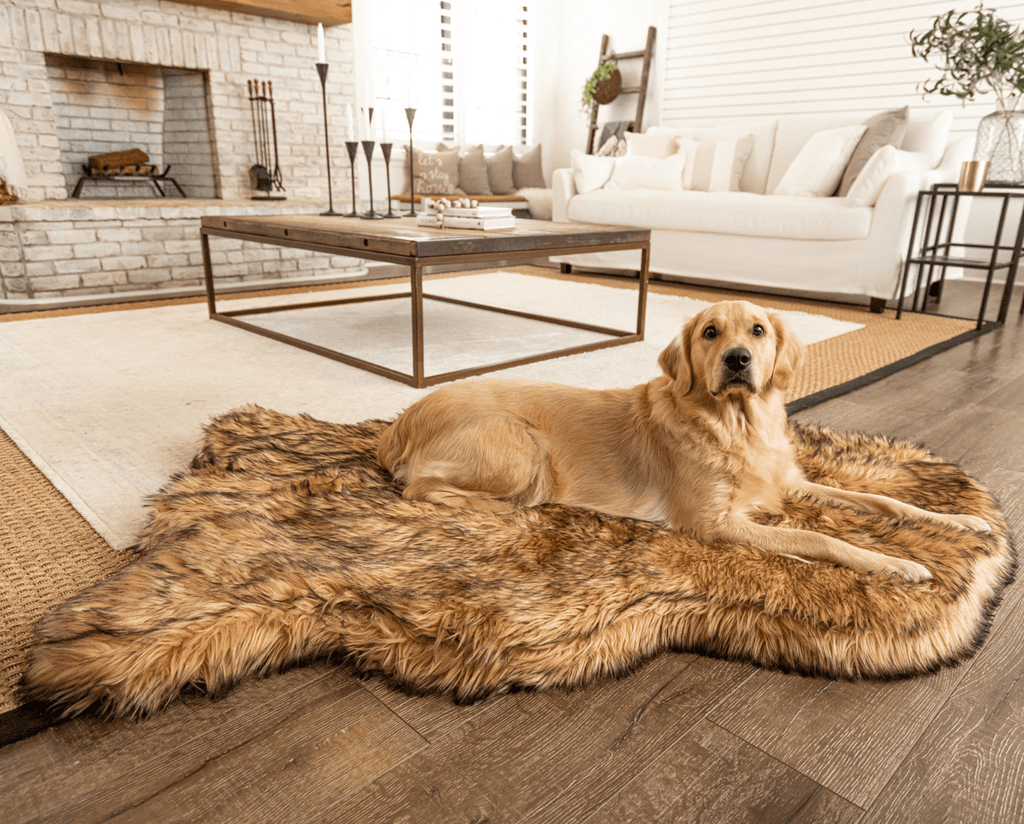 PupRug by Paw.com® Faux Fur Orthopedic Dog Bed - Curve Sable Tan